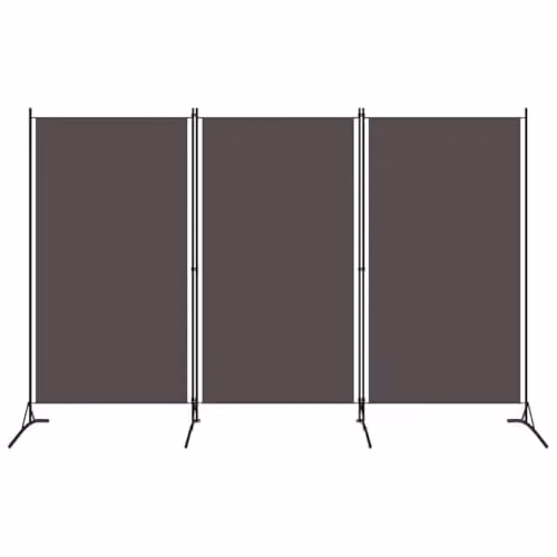 vidaXL 3-Panel Modern Fabric Room Divider in Anthracite, H 180 cm x W 260 cm – 1