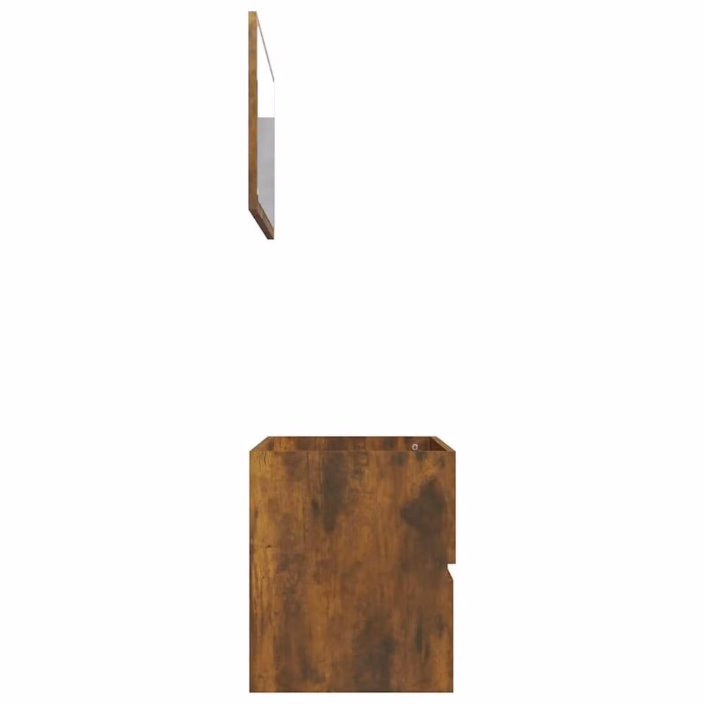 Berkfield Home 2 Piece Modern Bathroom Furniture Set in Smoked Oak Brown featuring Vanity Unit and Mirror Cabinet – 3