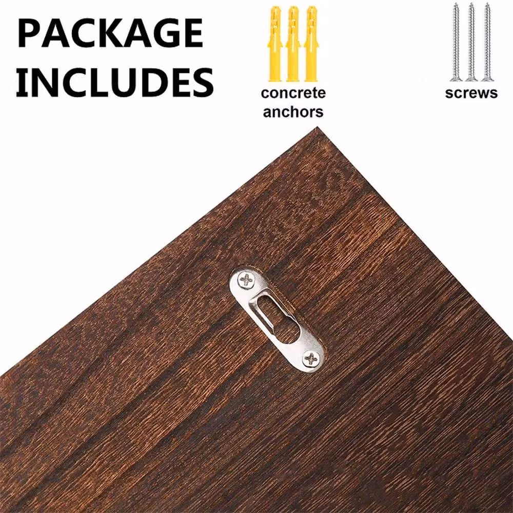 Nekon Rustic Wood Wall Mounted Key Holder and Mail Rack with Shelf in Brown and White – 4