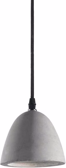 Ideal Lux Oil 1 Light Industrial Concrete Ceiling Pendant in Grey, Diameter: 12 cm