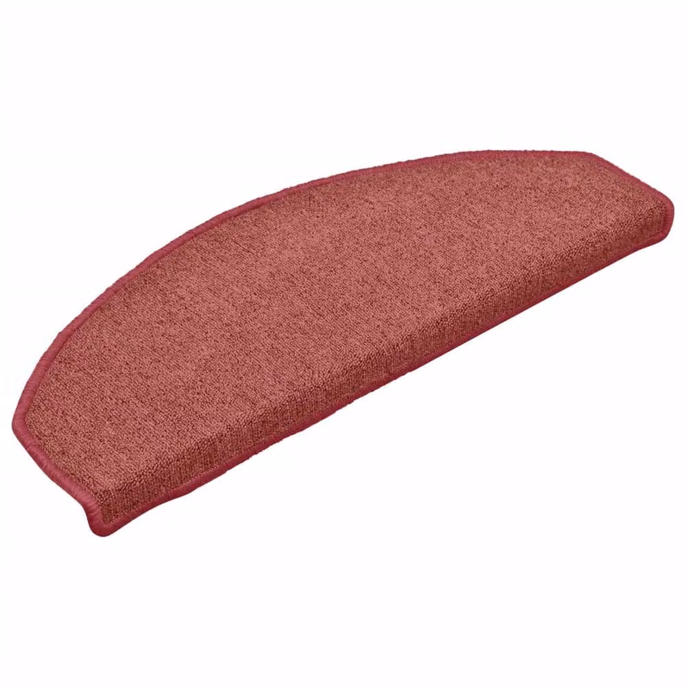 Berkfield Home Non-Slip Carpet Stair Treads, 15 Pieces, Red, W: 65 cm, D: 24 cm, H: 4 cm – 3