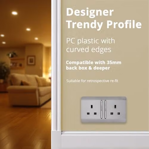 Trendi Switch Flush Socket, Silver – 5