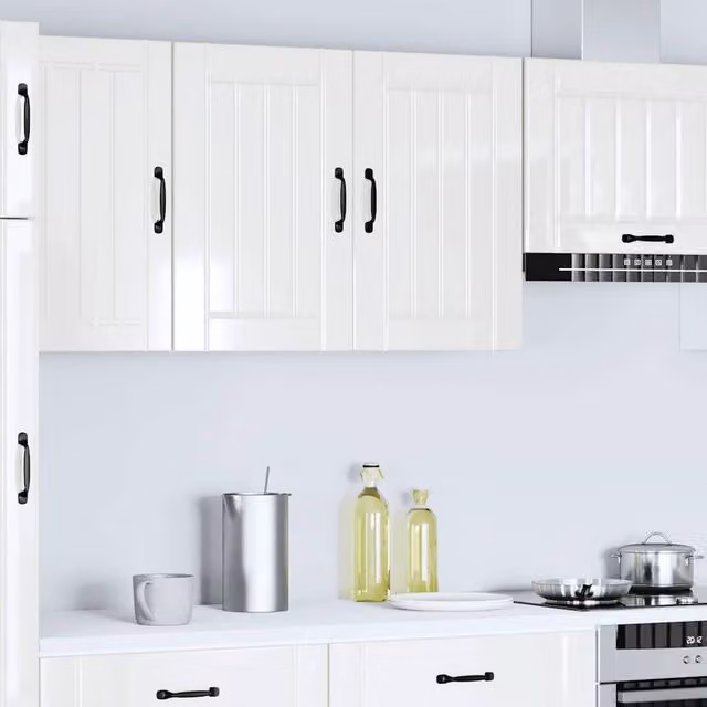 Berkfield Home Lucca High Gloss White Kitchen Wall Cabinet W/D/H: 60.0 x 25.0 x 80.0 cm