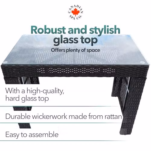 Canadian Spa Co. Hot Tub Bar with Stool in Brown Wicker with Rustproof Aluminium Frame – 2