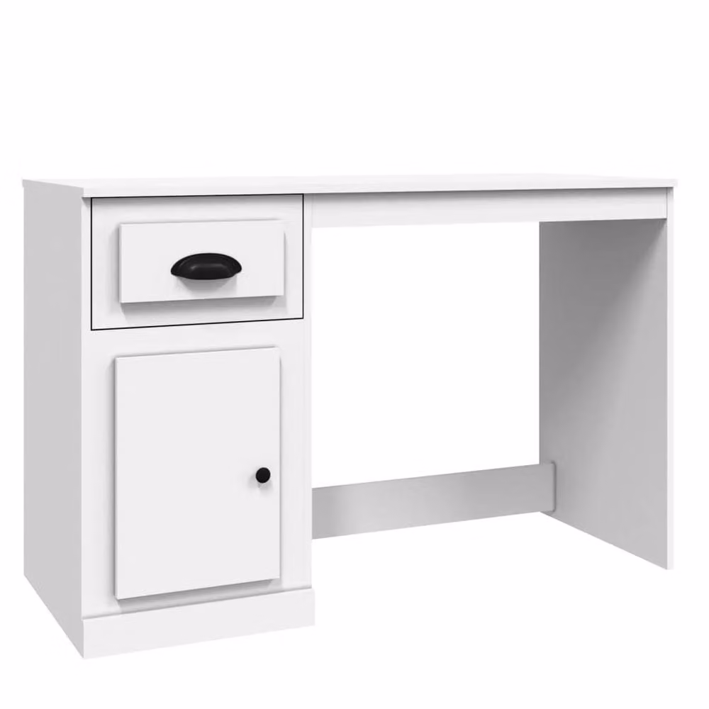 Berkfield Home Elegant Writing Desk in White, W/D/H: 115 x 50 x 75 cm – 2