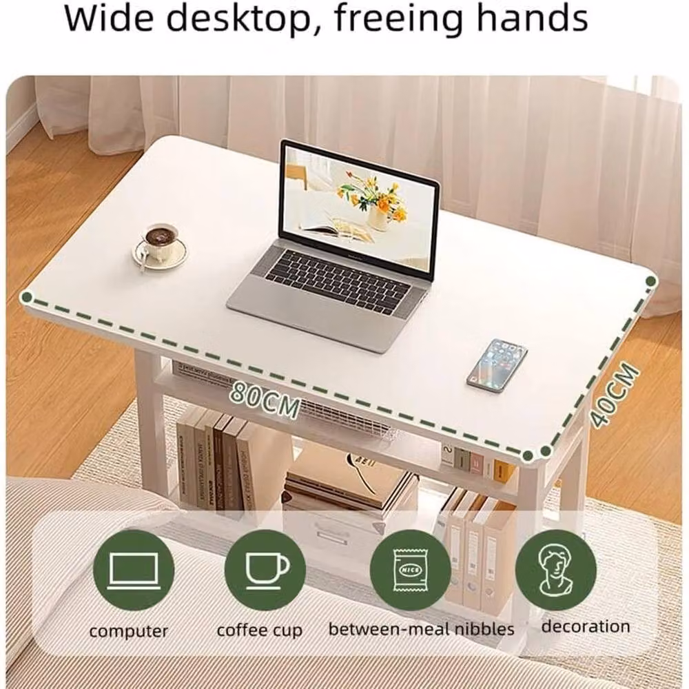 FORGEVIO Height-Adjustable Mobile Computer Desk with Castors, White – 2