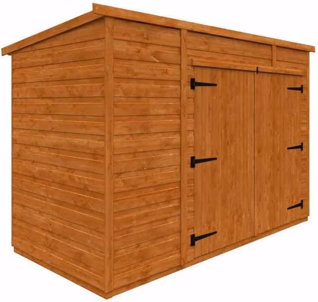 Buttercup Farm 8x4 Flex Pent Bike Store in Burnt Orange, W: 115 cm, D: 243.8 cm, H: 179.1 cm – 1