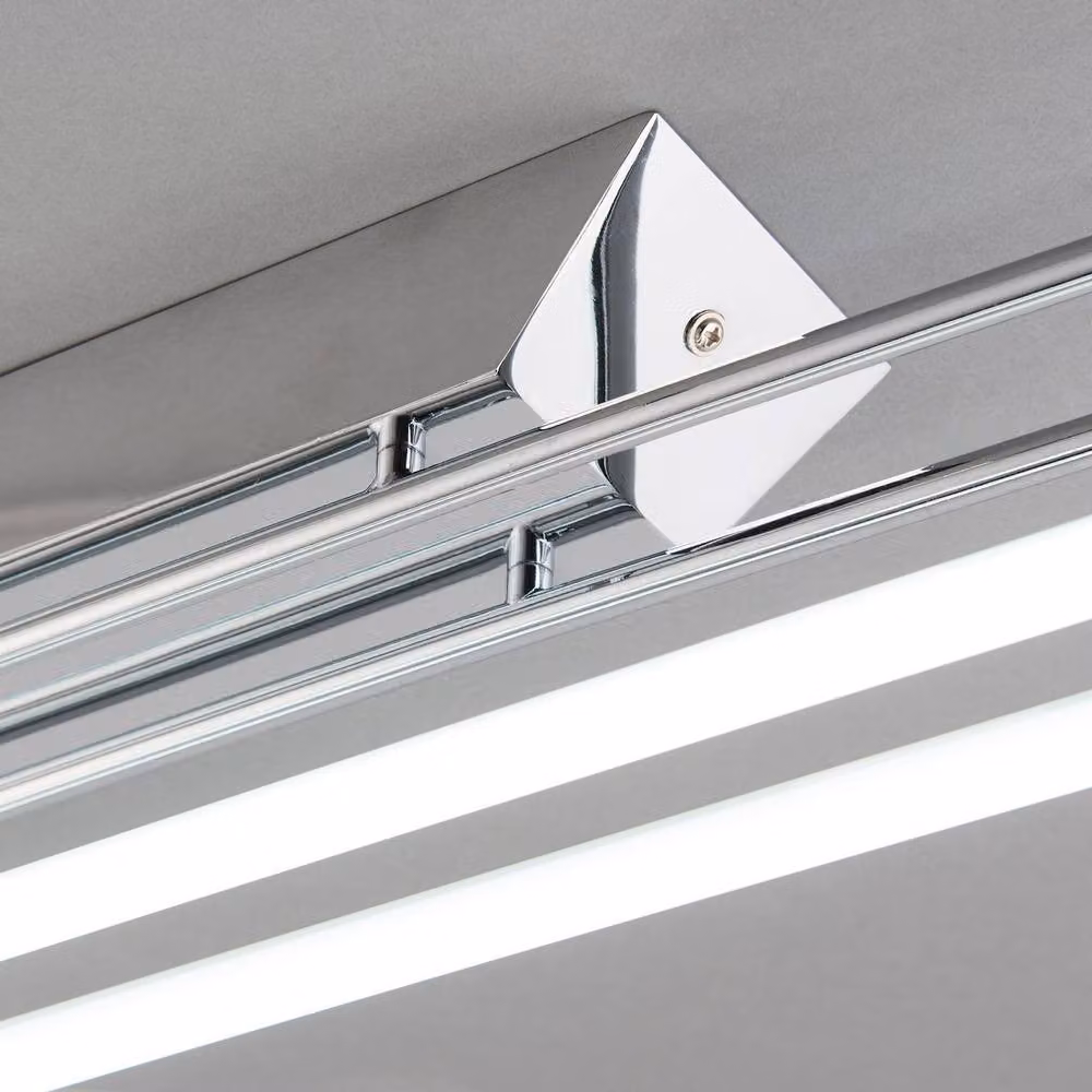 Netlighting Harper LED Linear Batten Ceiling Light in Polished Chrome and Silver with 3372 Lumens Cool White Output – 2