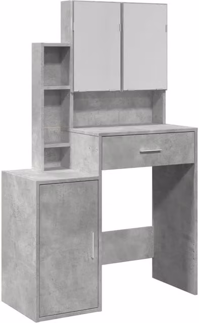 Berkfield Home Modern Dressing Table with Cabinet in Concrete Grey, W/D/H: 80 x 35 x 132 cm – 1