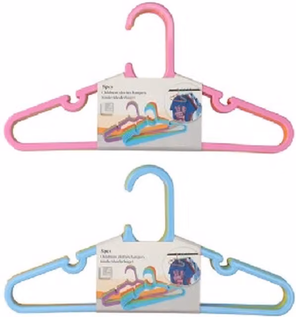 UMKY 16-Piece Space-Saving Kids Clothes Hangers in Multicolour Plastic