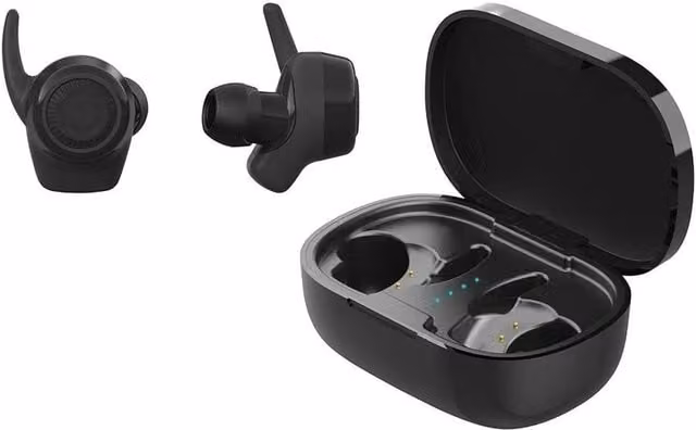 Streetz True Wireless Stay-In-Ear Bluetooth Sports Earbuds - Black