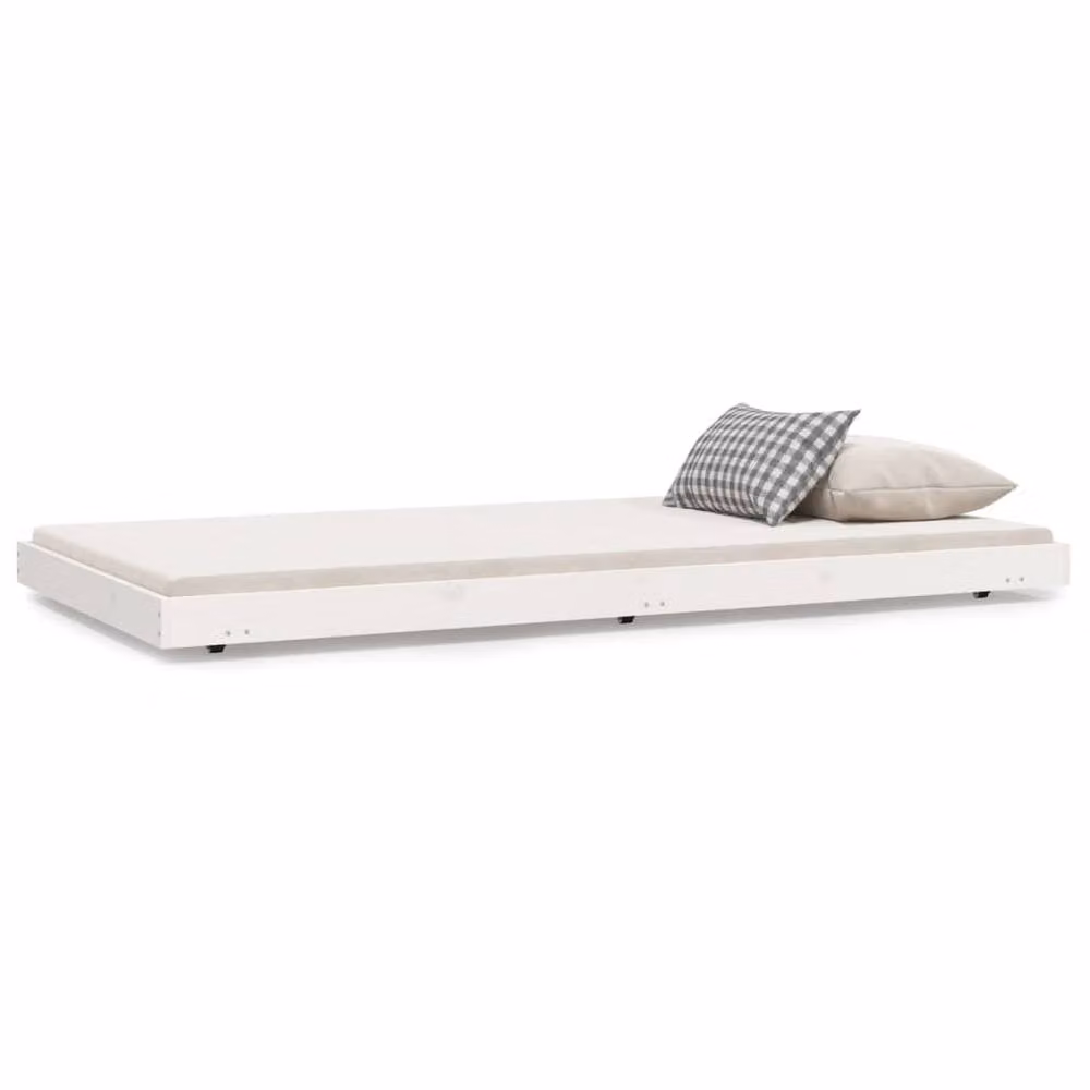 Berkfield Home White Solid Wood Pine Bed Frame W/D/H: 90 x 200 cm – 2