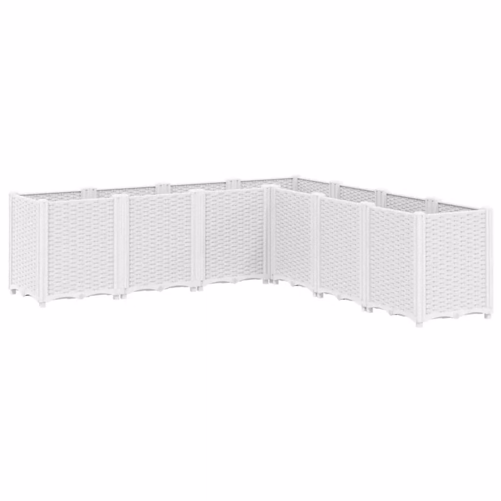 Berkfield Home White Plastic Garden Planter Tub W: 160 cm, D: 160 cm, H: 53 cm – 2