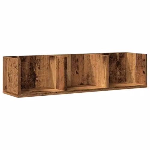 vidaXL Modern CD Wall Shelf in Old Wood Brown, W/D/H: 75 x 18 x 18 cm