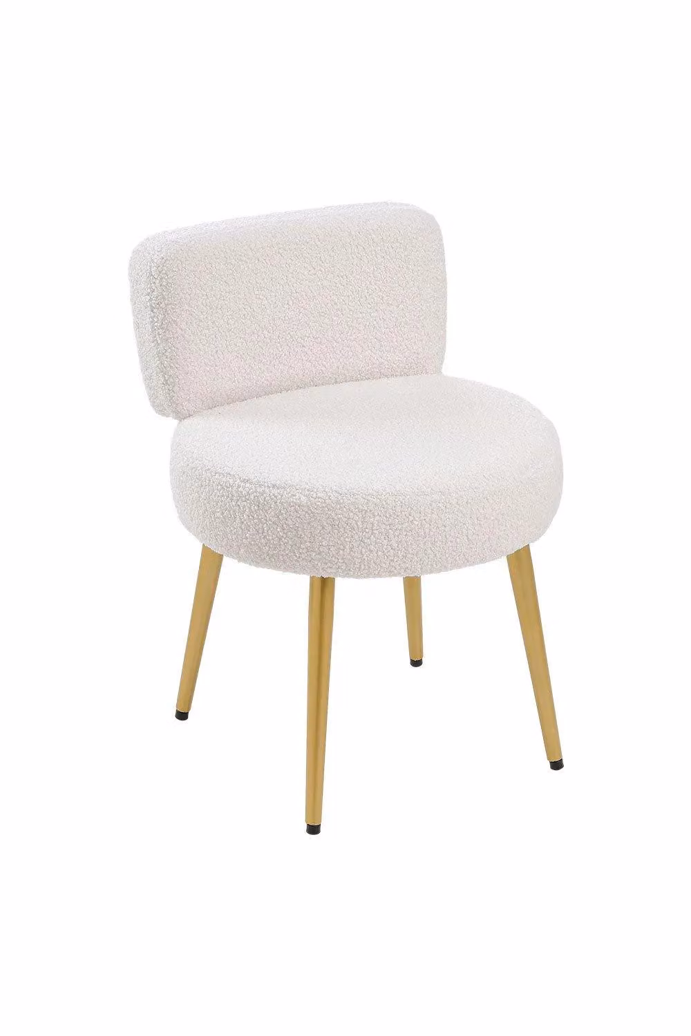 H&O Direct White Faux Teddy Bouclé Makeup Vanity Seat Chair – 2