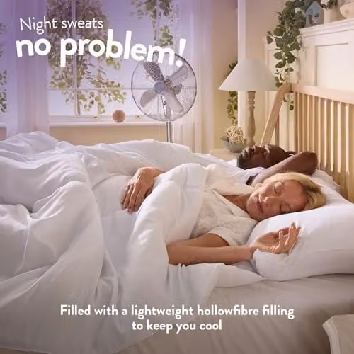 Slumberdown Cool Summer Nights King Size 3.0 Tog Duvet and 2 Pillow Set in White