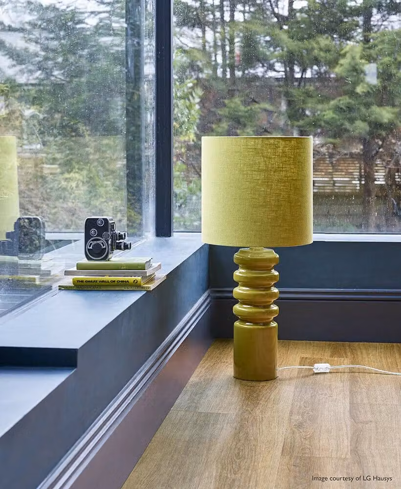 Loops Table Lamp with Green Ceramic Base and Green Fabric Shade, E27 60W LED Compatible – 2