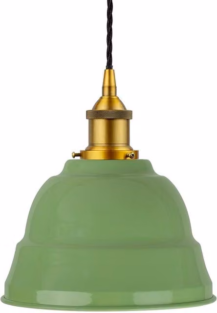 SE Home Lincoln Pendant Light in Mint Green with Antique Gold and Black Twisted Details