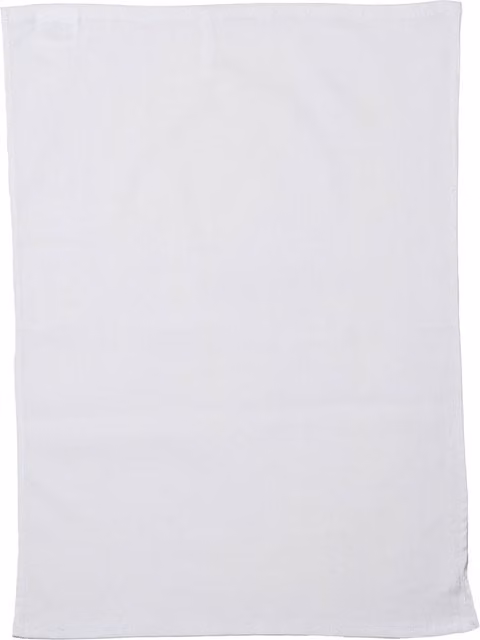 Towel City Plain White Cotton Tea Towel with Hanging Loop