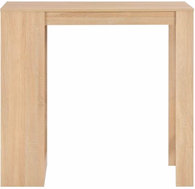 Berkfield Home Bar Table with Shelf in Oak Light Brown, W/D/H: 110 x 50 x 103 cm – 1