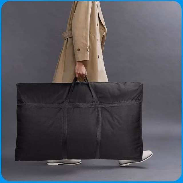 EONLION 4-Piece Extra Large 180L 600D Oxford Fabric Clothes Storage Bags in Black, W: 100 cm