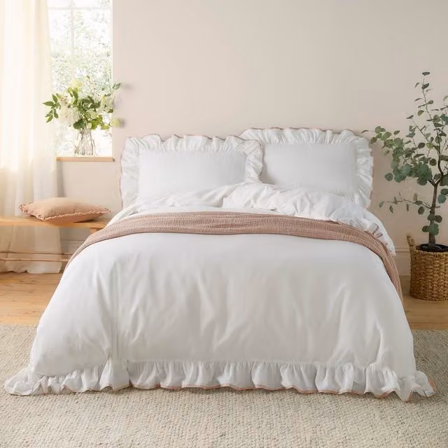 Make It A Home Pink Cotton Duvet Cover and Pillowcase Set, 140 x 200 cm
