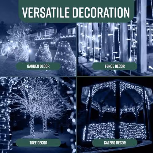 Globrite 100 LED Battery Operated Cool White Fairy String Lights with Remote Control and Timer – 3