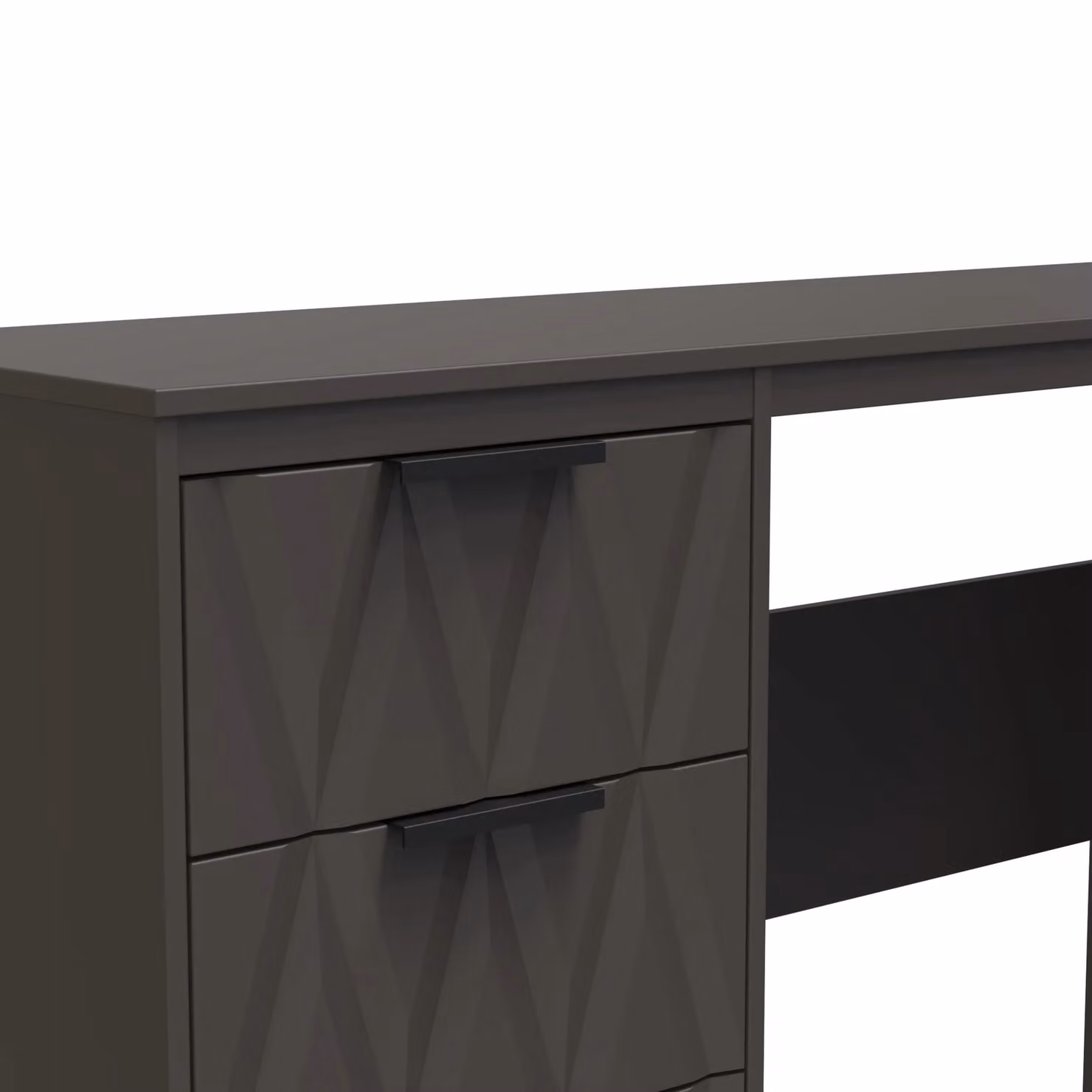 Ready Assembled 2 U Washington 3 Drawer Desk in Dark Grey – 3