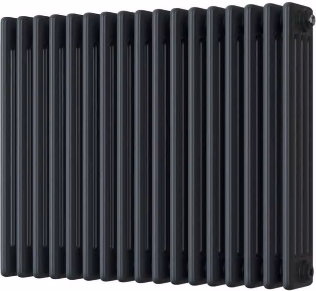UK Radiators Alpha Anthracite 4 Column Traditional Cast-Iron Style Horizontal Radiator with Feet, W: 768 mm, H: 600 mm – 1