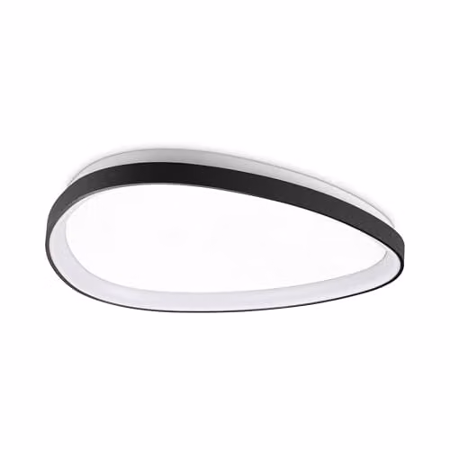 Netlighting Gemini DALI Integrated LED Semi Flush Ceiling Light, Black, 3650Lm, 3000K, W: 61 cm