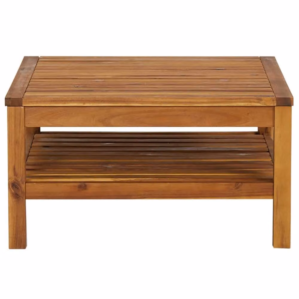 Berkfield Home Solid Acacia Wood Coffee Table in Brown, W/D/H: 65 x 65 x 35 cm – 3