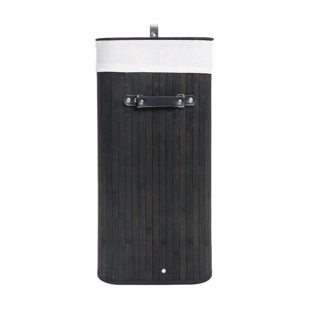 EONLION Black Bamboo Collapsible 72L Laundry Basket with Handles – 3