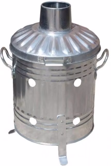 Ambassador Galvanised Steel Mini Garden Incinerator in Silver – 1