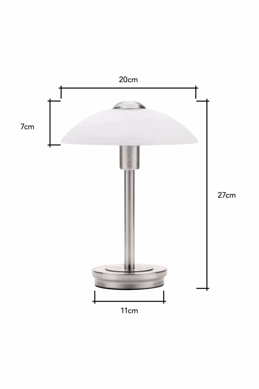 BHS Lighting Archie Touch Sensitive Table Lamp in Metallic Silver – 2