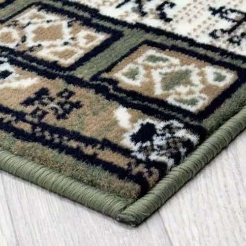 runrug Mayan Green Hallway Runner Rug, Stain-Resistant and Antistatic, W: 60 cm, L: 360 cm – 5