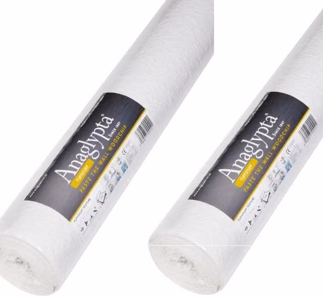 Retford 2x White Paintable Woodchip Wallpaper, 10m per roll