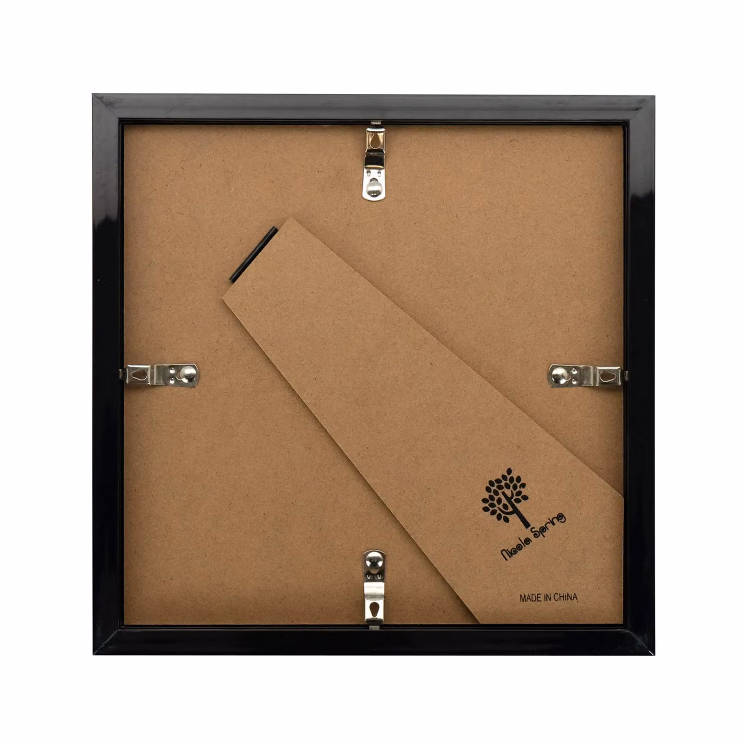 Nicola Spring 2 Piece Square 3D Shadow Box Photo Frame Set in Black and Beige with Glass Aperture – 4