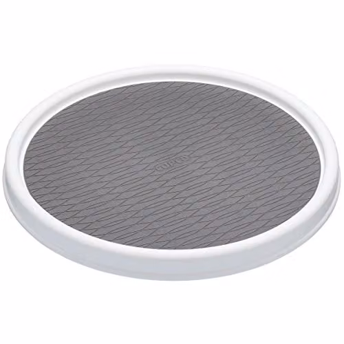 Copco Basics Lazy Susan Turntable and Kitchen Cupboard Organiser, Diameter: 30 cm, White/Grey – 1