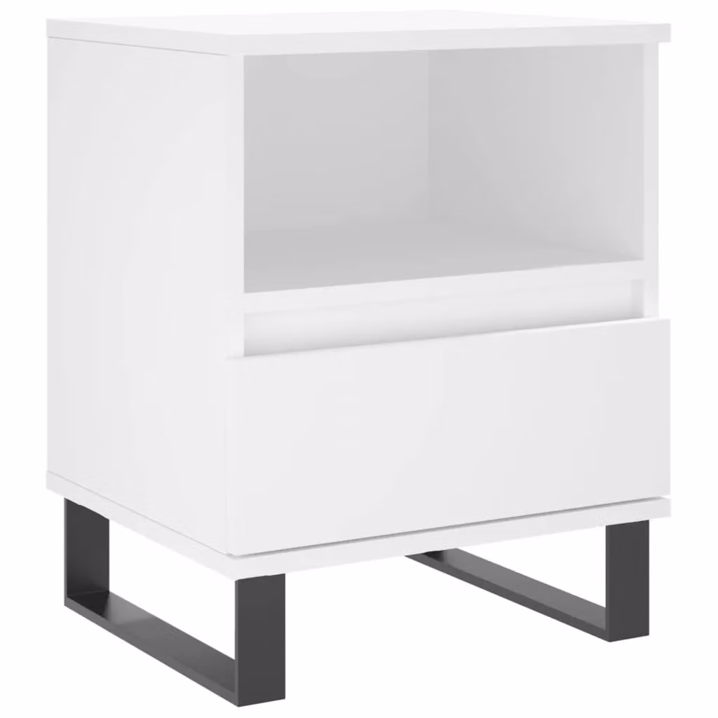 Berkfield Home White Modern Bedside Cabinet W/D/H: 40 x 35 x 50 cm – 2