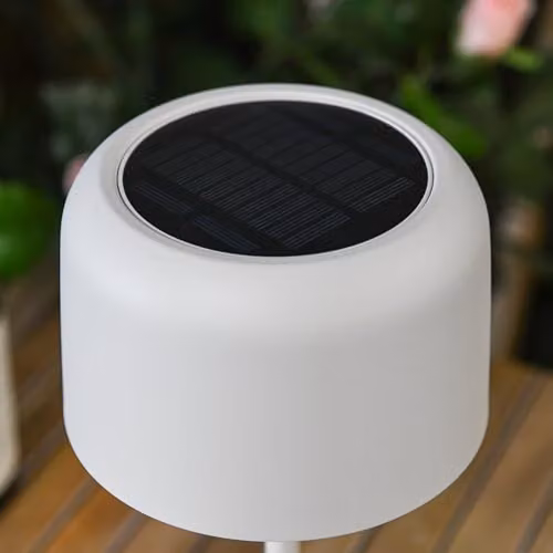 Garden Gear Solar Metal Table Lamp, Waterproof LED Touch Light with USB Charging, White – 4