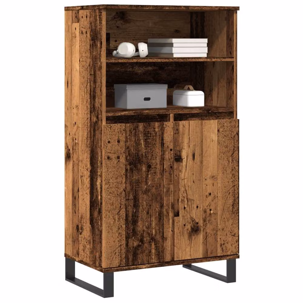 Berkfield Home Industrial Highboard in Old Wood Brown, W/D/H: 60 x 36 x 110 cm – 3