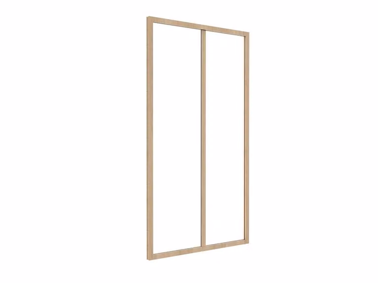 Vente-unique Industrial Aluminium and Glass Workshop Partition in Light Oak, W: 60 cm, H: 105 cm