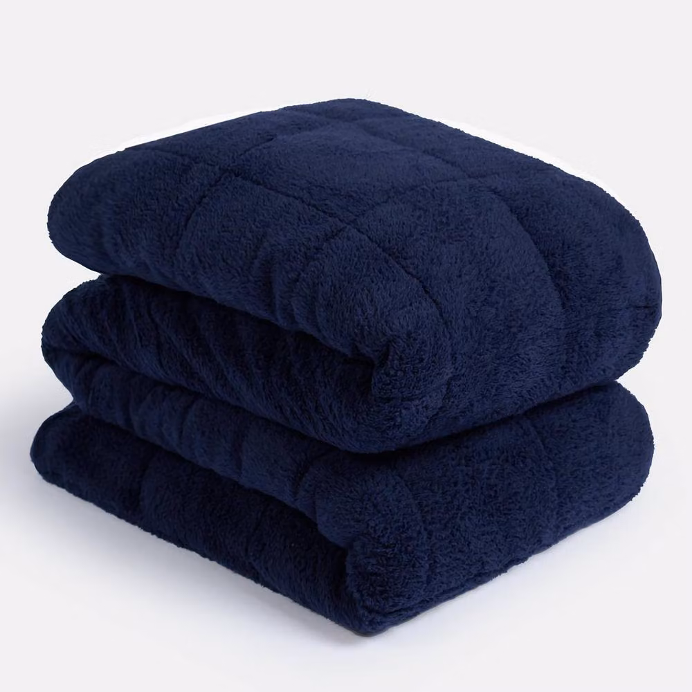OHS Navy Teddy Fleece 10kg Weighted Blanket, W/D/H: 150 x 200 cm – 4