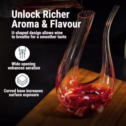 Gr8 Home Glass Wine Decanter, Transparent, 1.5 l – 3