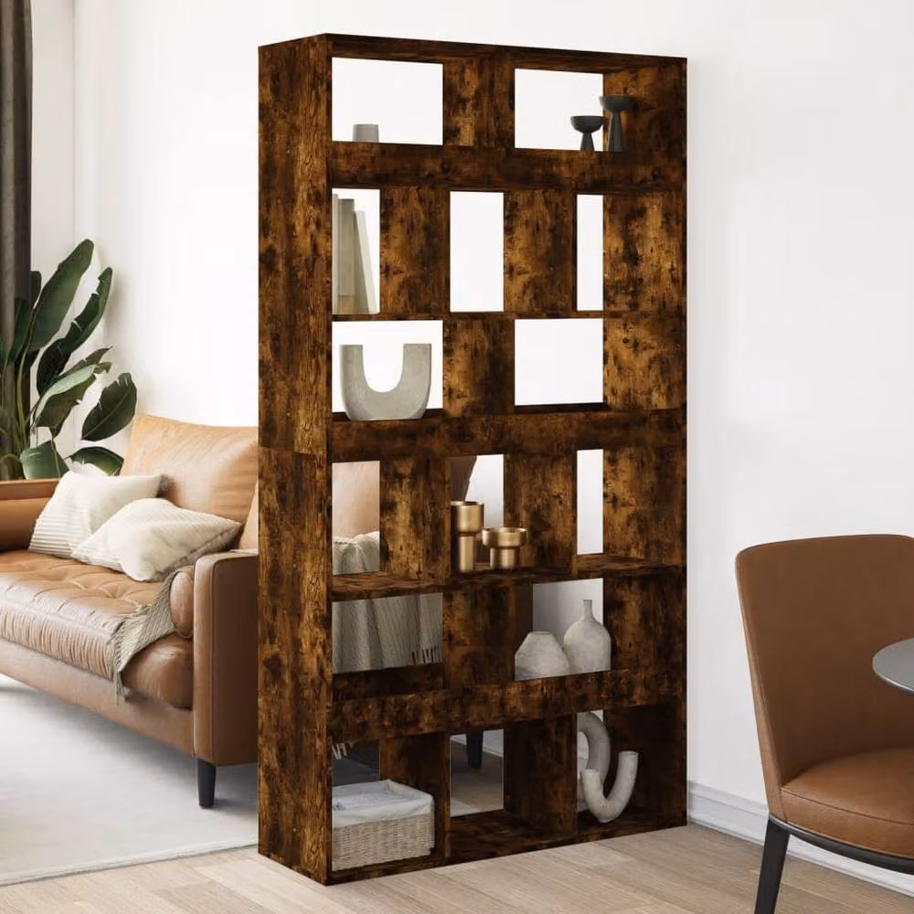 Berkfield Home Smoked Oak Room Divider in Brown, W/D/H: 100 x 33 x 187.5 cm – 2