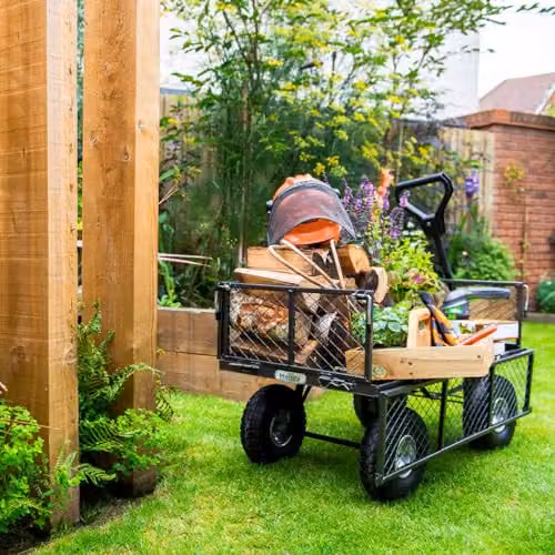 The Handy THGT Steel Garden Trolley with 200kg Capacity and Puncture Proof Wheels – 3