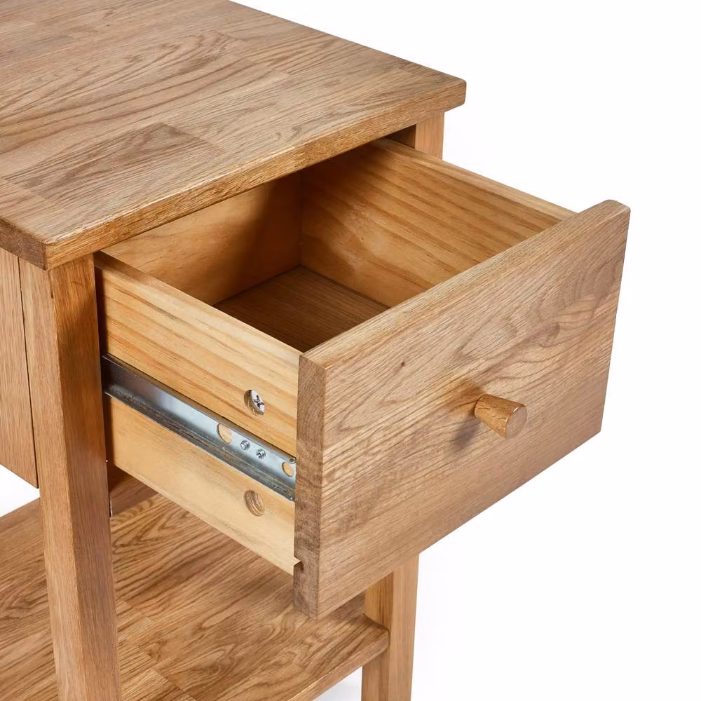 Cheshire Premium Ridgeway 1 Drawer Oak Bedside Unit in Brown – 4