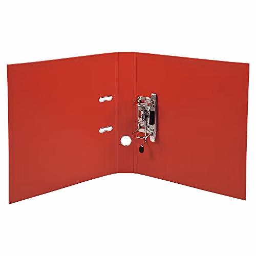 Exacompta Prem'Touch PVC Lever Arch File for A4 Documents, Red, 50mm Spine – 3