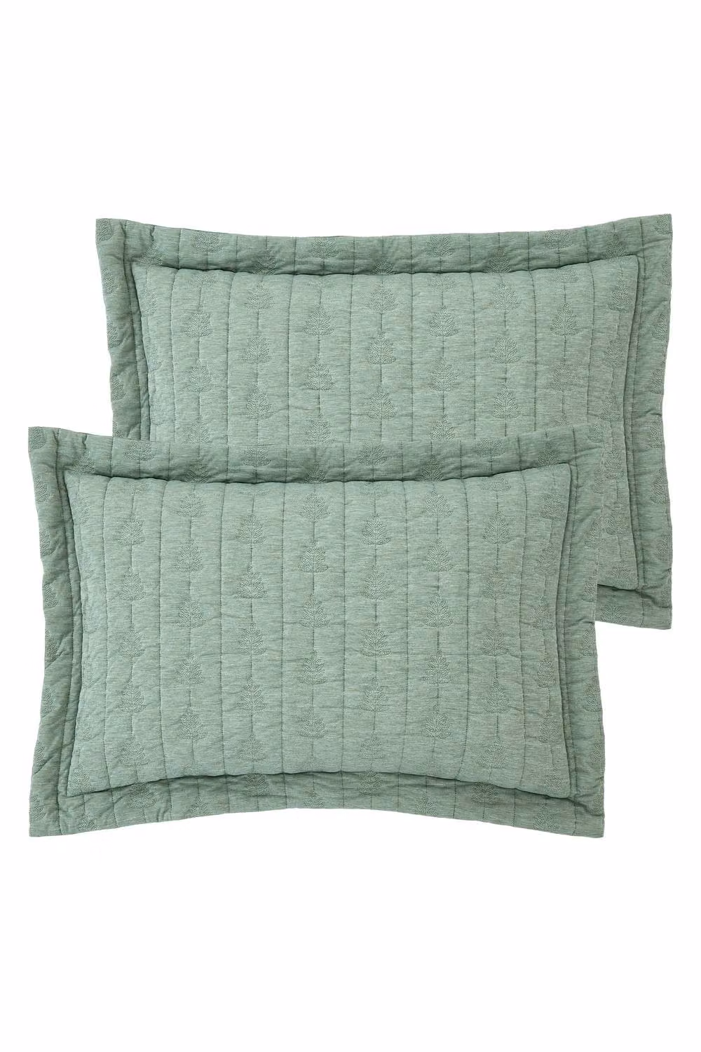 Pineapple Elephant Tamba Leaf Pinsonic Quilted Oxford Pillowcase Pair, Green, W/D/H: 50 x 75 cm – 2
