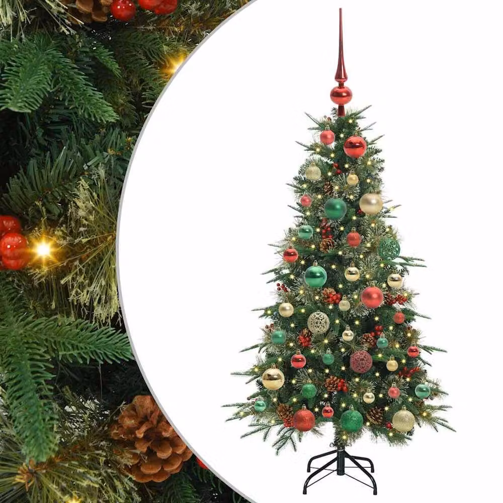 Berkfield Home Elegant Green Artificial Hinged Tabletop Christmas Tree, Height: 120 cm – 3